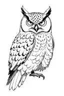 owl perched tattoo design idea