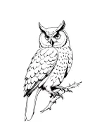 owl perched tattoo design idea