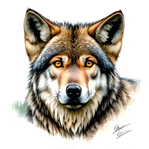 wolf cubs face only god can judge tattoo design idea