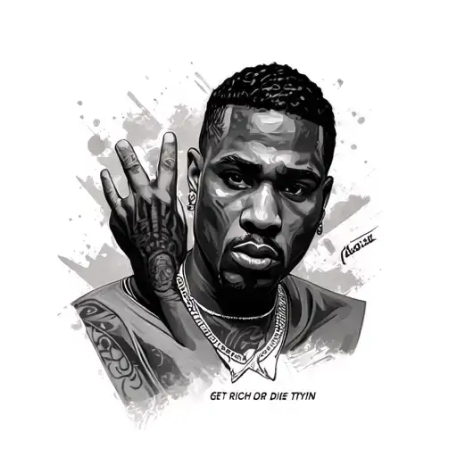 Get Rich Or Die Tryin tattoo design idea