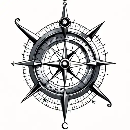 Seafaring compass tattoo design idea