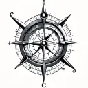 Seafaring compass tattoo design idea
