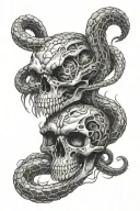Snake skeleton and eyes, paired tattoo design tattoo design idea