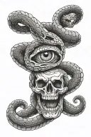 Snake skeleton and eyes, paired tattoo design tattoo design idea