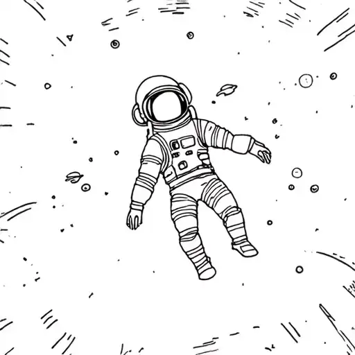 Coverup Space With Astronaut floating tattoo design idea