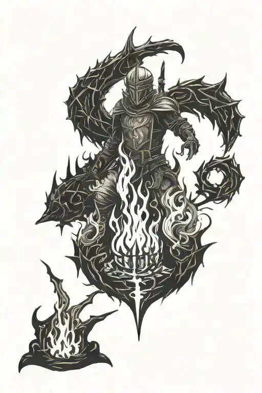 Dark souls bonfire tattoo design idea