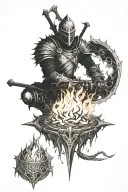 Dark souls bonfire tattoo design idea
