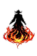 Susanoo Japan blue fire tattoo design idea