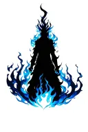 Susanoo Japan blue fire tattoo design idea
