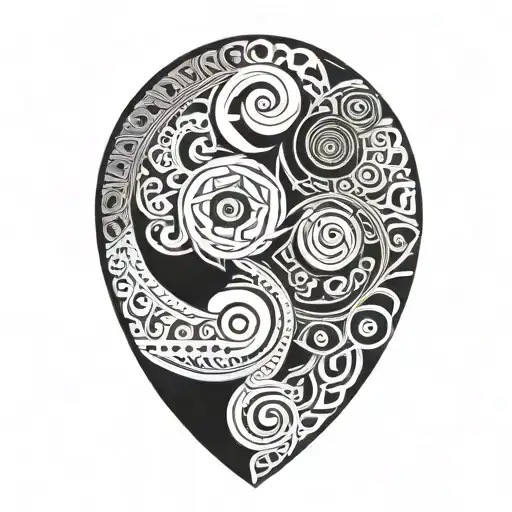 Māori style graphic inspired tattoo design idea