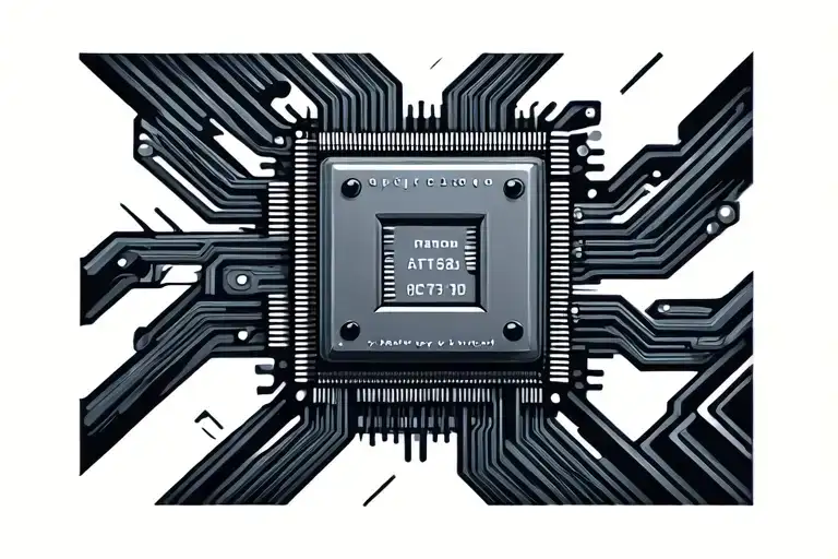 mos 6502 chip implanted tattoo design idea