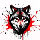 Feminine wolf tattoo design idea