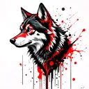 Feminine wolf tattoo design idea