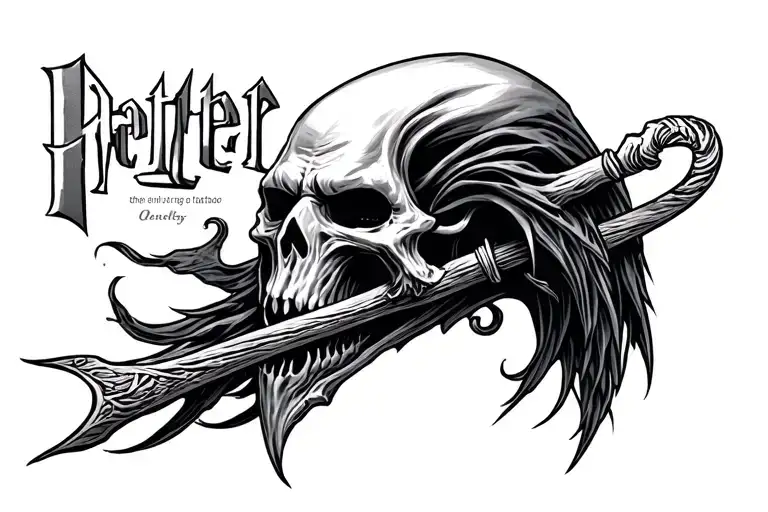 Realistic tattoo of the Death Eater brand in Harry Potter tattoo design idea