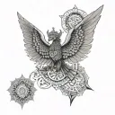 Isis goddess mandala with wings tattoo design idea
