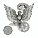Isis goddess mandala with wings tattoo design idea