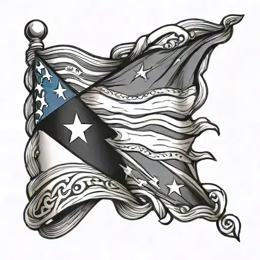 Puerto Rican and Nicaragua flag intertwined tattoo design idea