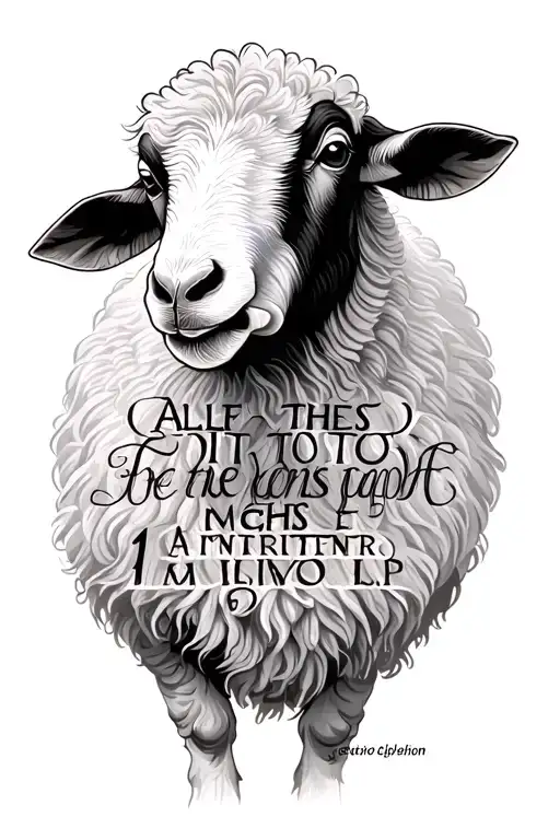 1 in 99 sheep scripture 1st Corinthians 13 tattoo design idea