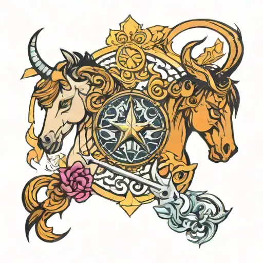 Sagittarius Gemini Pisces tattoo design idea