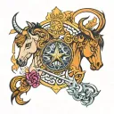 Sagittarius Gemini Pisces tattoo design idea