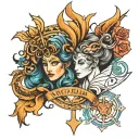 Sagittarius Gemini Pisces tattoo design idea