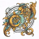 Sagittarius Gemini Pisces tattoo design idea