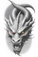 dragon face 3/4th view tattoo design idea