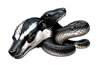 Honey Badger and King Cobra tattoo design idea