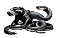 Honey Badger and King Cobra tattoo design idea