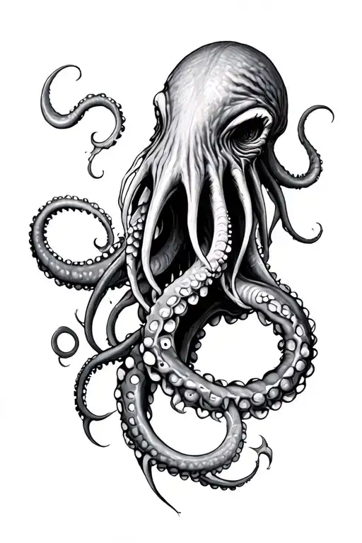 cthulhu tentacle kraken mythical tattoo design idea