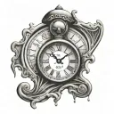 Dali clock melted clock tattoo design idea