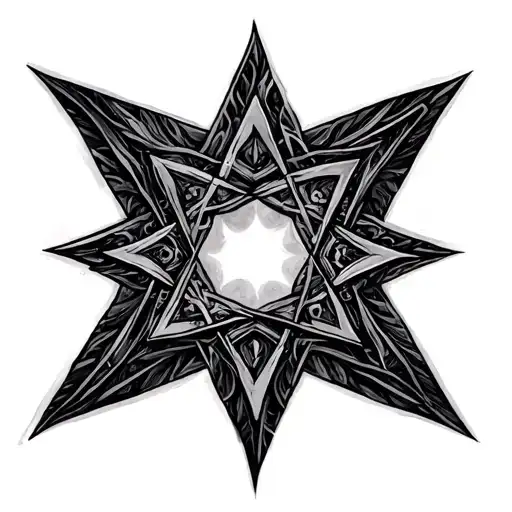 hexagram tattoo design idea
