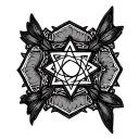 hexagram tattoo design idea