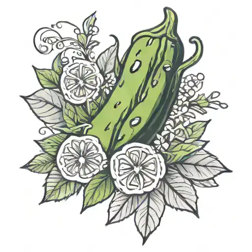 natural pickles tattoo design idea