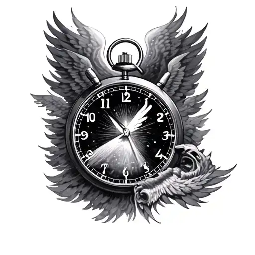 Stairway to Heaven with stop watch tattoo design idea