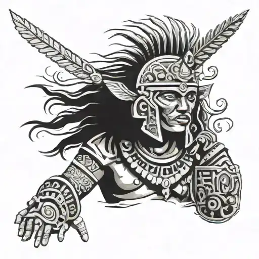 Aztec warrior tattoo design idea