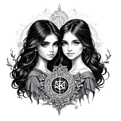 In memory of my daughter Kaylee and incorporating my two other daughters Cassandra and Ashley with protection symbols tattoo design idea
