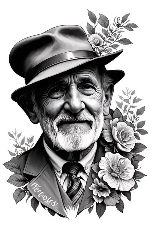memorial for grandfather tattoo design idea