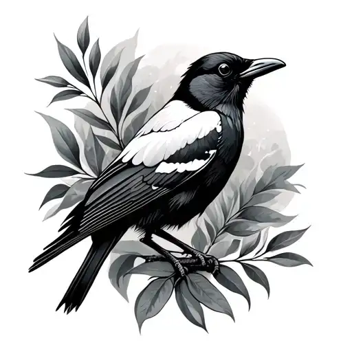 Australian Magpie tattoo design idea