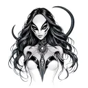 alien princess tattoo design idea