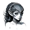 alien princess tattoo design idea