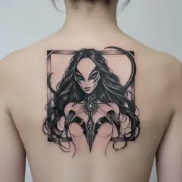 alien princess tattoo design idea