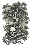 poison tree intertwined tattoo design idea