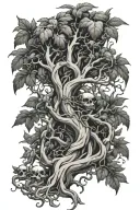 poison tree intertwined tattoo design idea