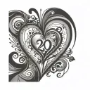 a heart in the middle with the numbers 2005 2007 2009 2011 in a circle  tattoo design idea