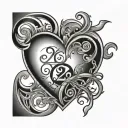 a heart in the middle with the numbers 2005 2007 2009 2011 in a circle  tattoo design idea