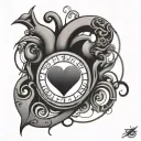 a heart in the middle with the numbers 2005 2007 2009 2011 in a circle  tattoo design idea