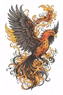 harry potter phoenix rising from the ashes tattoo design idea