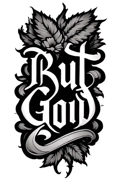 the words But God tattoo design idea
