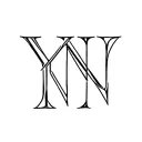 overlapped monogram using the letters Y N hidden within the design tattoo design idea